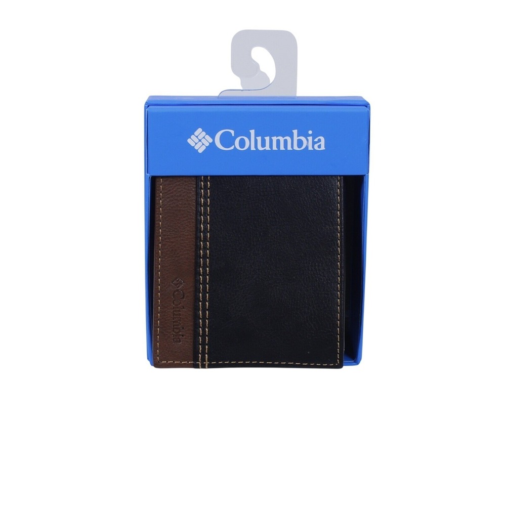 Columbia Men's Passcase Bifold Wallet Two-Tone Brown Black NIB
